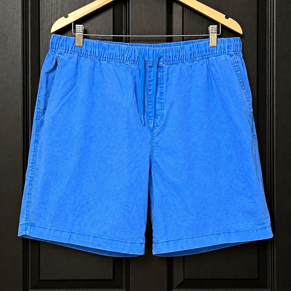 IZOD Saltwater Men’s Blue Chino Shorts Stretch Pockets 7in